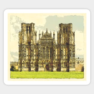 Wells Cathedral Watercolour Sticker